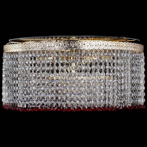 Люстра Милан капель оптикон Красная в Подольске Гусь Хрустальный