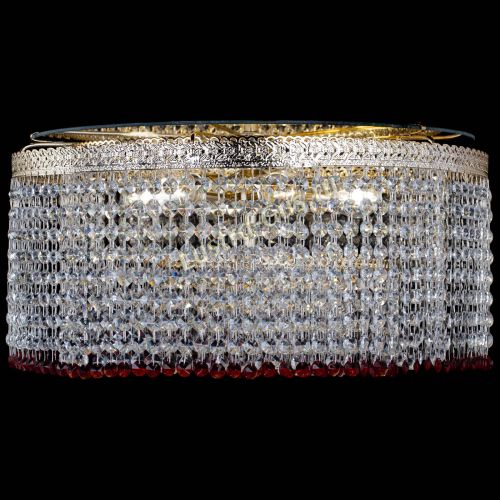 Люстра Милан капель оптикон Красная в Подольске Гусь Хрустальный