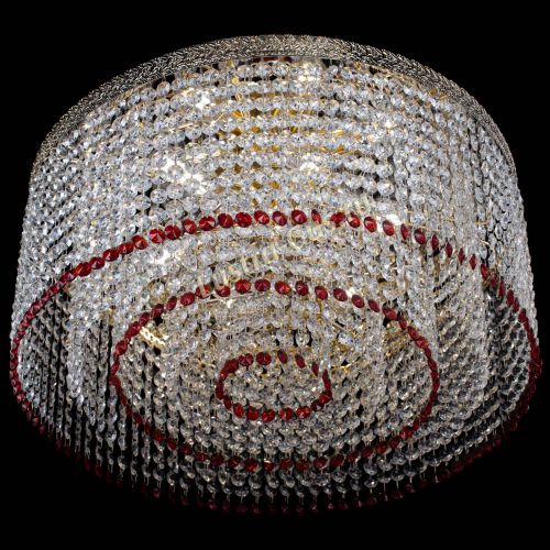 Люстра Милан капель оптикон Красная в Подольске Гусь Хрустальный