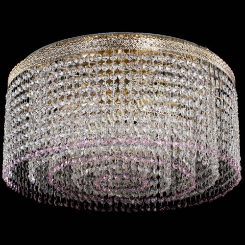 Люстра Милан капель оптикон Розовая в Подольске Гусь Хрустальный