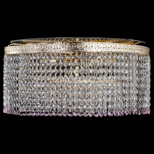 Люстра Милан капель оптикон Розовая в Подольске Гусь Хрустальный