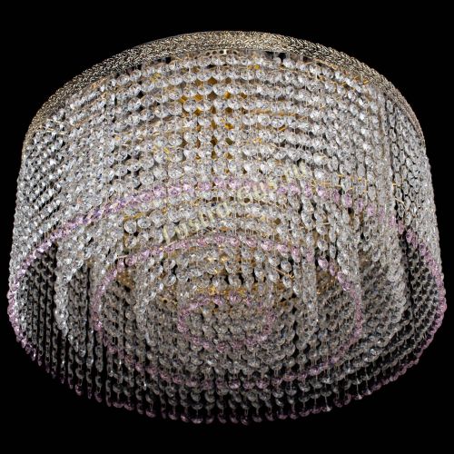 Люстра Милан капель оптикон Розовая в Подольске Гусь Хрустальный