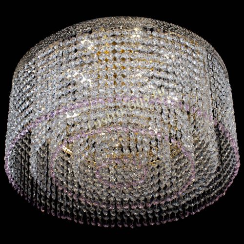 Люстра Милан капель оптикон Розовая в Подольске Гусь Хрустальный