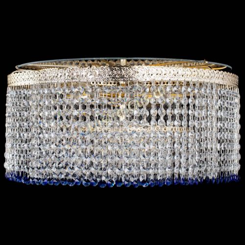 Люстра Милан капель оптикон Синяя в Подольске Гусь Хрустальный