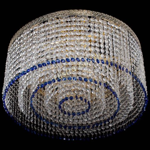 Люстра Милан капель оптикон Синяя в Подольске Гусь Хрустальный