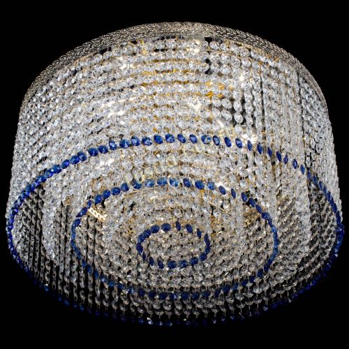 Люстра Милан капель оптикон Синяя в Подольске Гусь Хрустальный