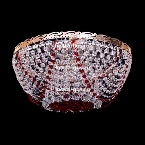 Люстра Анжелика 6 ламп + низ красная в Подольске Гусь Хрустальный