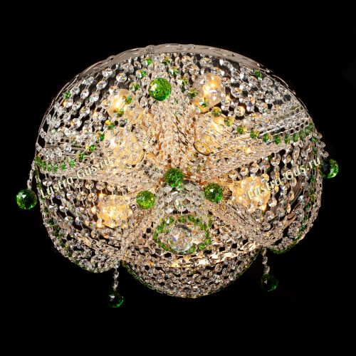 Люстра Виктория зеленая в Подольске Гусь Хрустальный