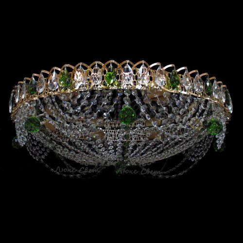 Люстра Водоворот роза зеленая в Подольске Гусь Хрустальный