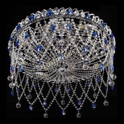 Люстра Паутинка синяя в Подольске Гусь Хрустальный