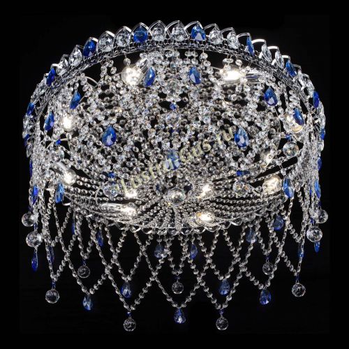 Люстра Паутинка синяя в Подольске Гусь Хрустальный