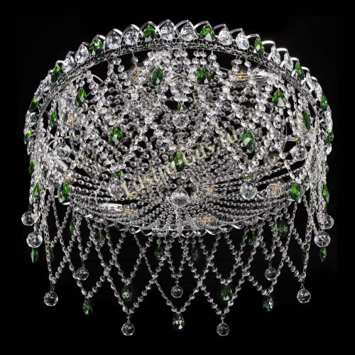 Люстра Паутинка зеленая в Подольске Гусь Хрустальный