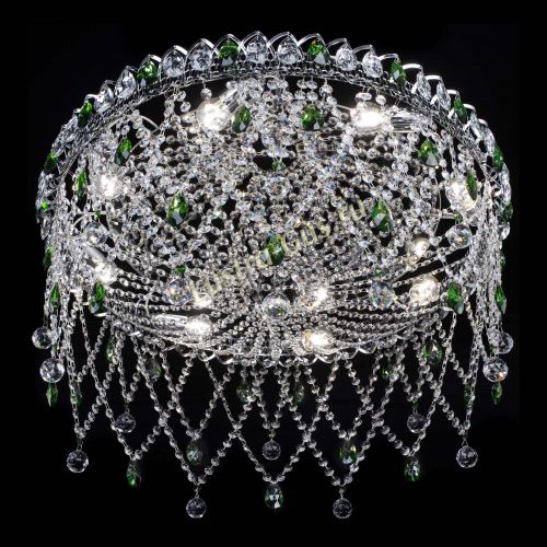 Люстра Паутинка зеленая в Подольске Гусь Хрустальный