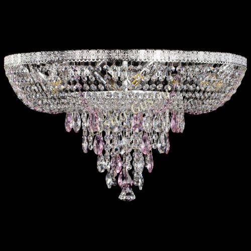 Люстра Токката Пирамида журавлик розовая в Подольске Гусь Хрустальный