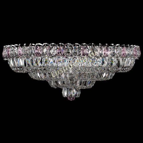 Люстра Тройное Кольцо пластинка розовая в Подольске Гусь Хрустальный