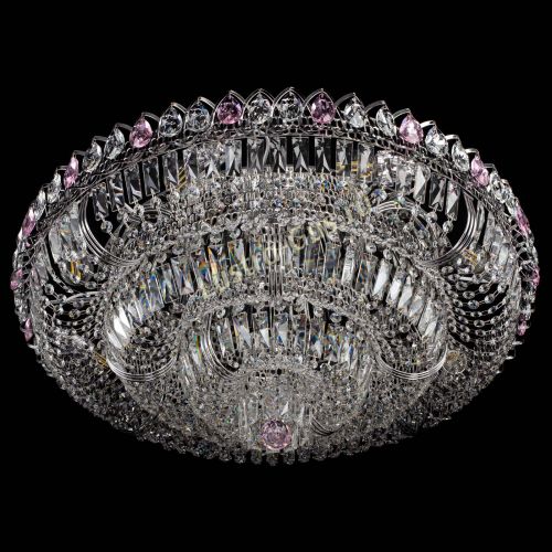 Люстра Тройное Кольцо пластинка розовая в Подольске Гусь Хрустальный