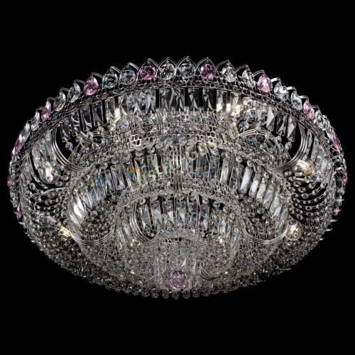 Люстра Тройное Кольцо пластинка розовая в Подольске Гусь Хрустальный