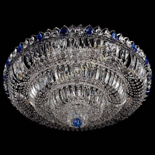 Люстра Тройное Кольцо пластинка синяя в Подольске Гусь Хрустальный