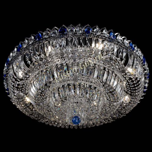 Люстра Тройное Кольцо пластинка синяя в Подольске Гусь Хрустальный