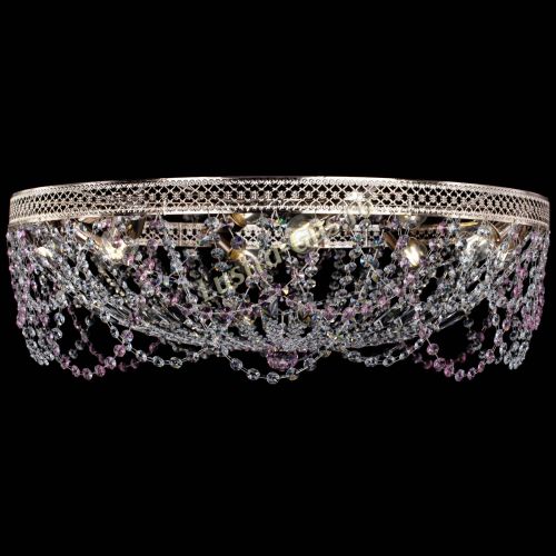 Люстра Венеция Ажур розовая в Подольске Гусь Хрустальный