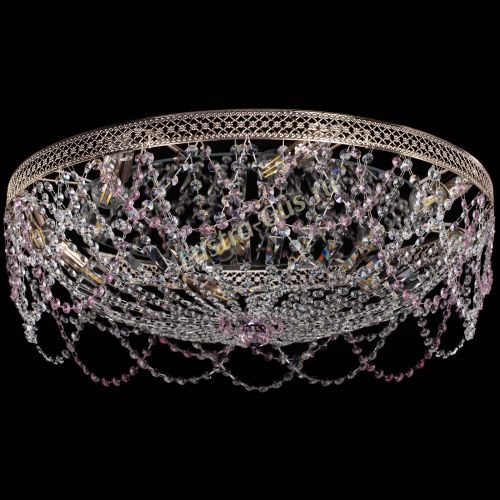 Люстра Венеция Ажур розовая в Подольске Гусь Хрустальный