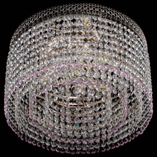 Люстра Венеция Капель №3 розовая в Подольске Гусь Хрустальный