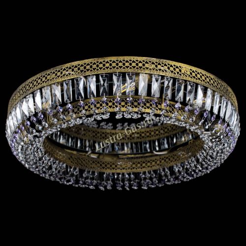 Люстра Венеция Кольцо №8 пластинка под бронзу Фиолетовая в Подольске Гусь Хрустальный