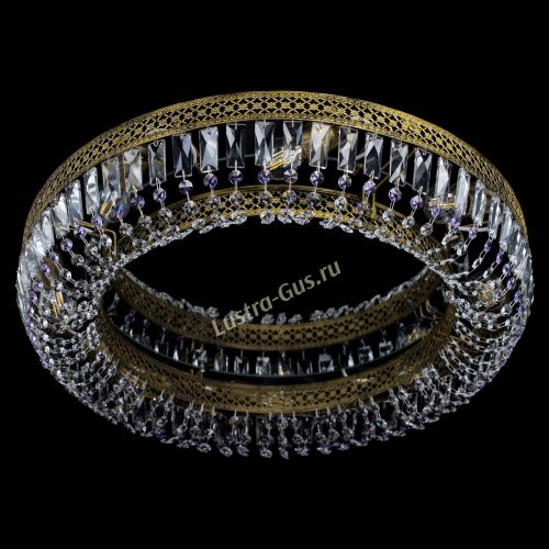 Люстра Венеция Кольцо №8 пластинка под бронзу Фиолетовая в Подольске Гусь Хрустальный