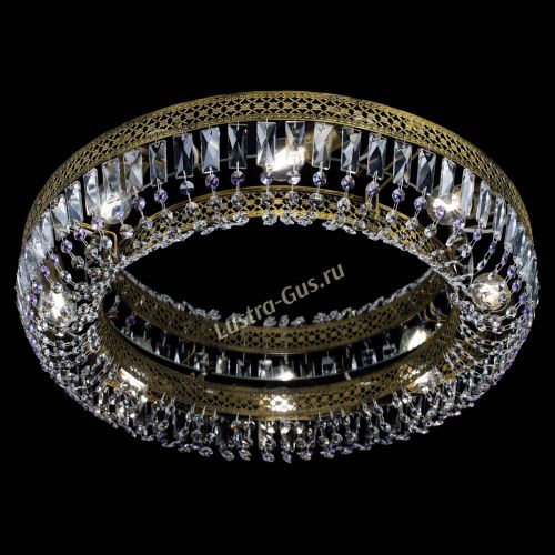 Люстра Венеция Кольцо №8 пластинка под бронзу Фиолетовая в Подольске Гусь Хрустальный