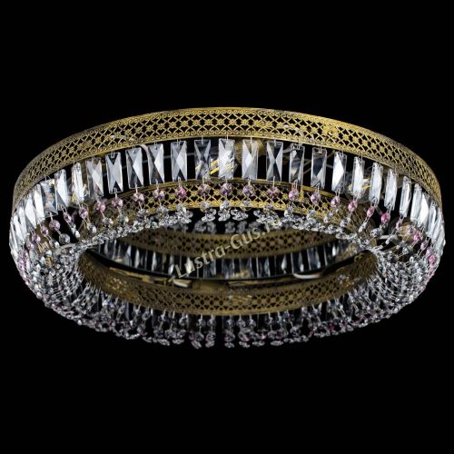 Люстра Венеция Кольцо №8 пластинка под бронзу Розовая в Подольске Гусь Хрустальный