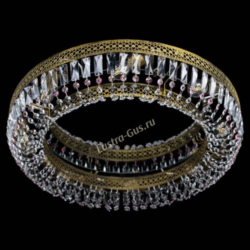 Люстра Венеция Кольцо №8 пластинка под бронзу Розовая в Подольске Гусь Хрустальный