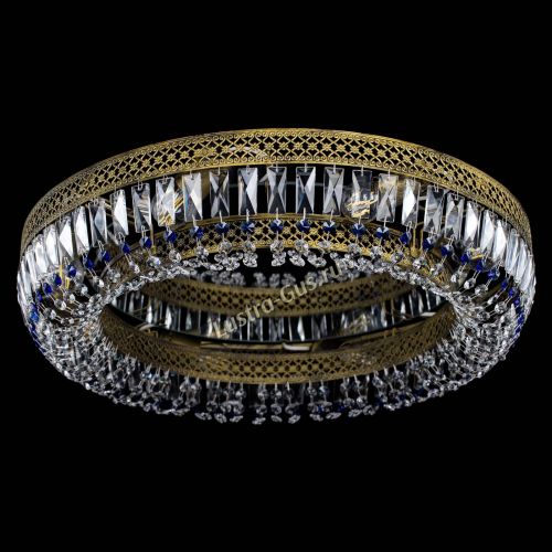 Люстра Венеция Кольцо №8 пластинка под бронзу Синяя в Подольске Гусь Хрустальный