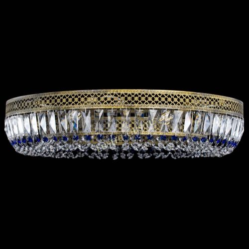 Люстра Венеция Кольцо №8 пластинка под бронзу Синяя в Подольске Гусь Хрустальный