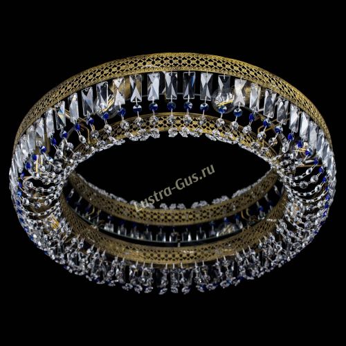 Люстра Венеция Кольцо №8 пластинка под бронзу Синяя в Подольске Гусь Хрустальный