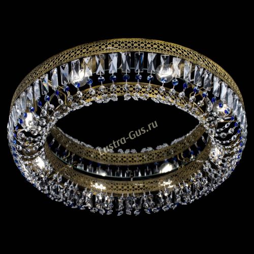 Люстра Венеция Кольцо №8 пластинка под бронзу Синяя в Подольске Гусь Хрустальный
