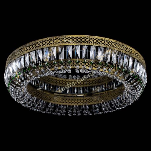 Люстра Венеция Кольцо №8 пластинка под бронзу Зеленая в Подольске Гусь Хрустальный