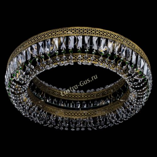 Люстра Венеция Кольцо №8 пластинка под бронзу Зеленая в Подольске Гусь Хрустальный