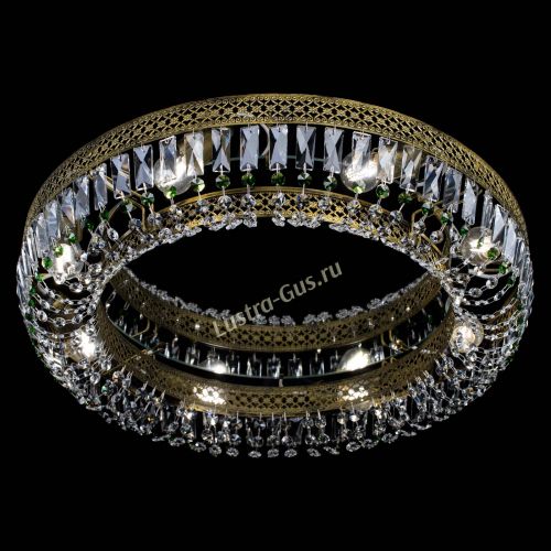 Люстра Венеция Кольцо №8 пластинка под бронзу Зеленая в Подольске Гусь Хрустальный