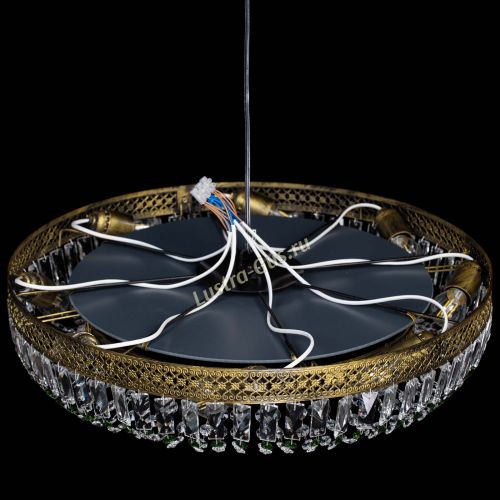 Люстра Венеция Кольцо №8 пластинка под бронзу Зеленая в Подольске Гусь Хрустальный