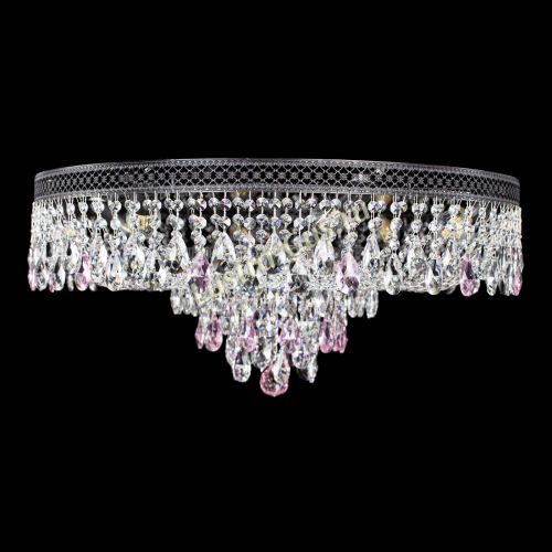 Люстра Венеция Кольцо Черная №8 розовая в Подольске Гусь Хрустальный