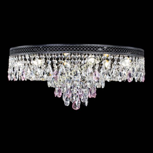 Люстра Венеция Кольцо Черная №8 розовая в Подольске Гусь Хрустальный