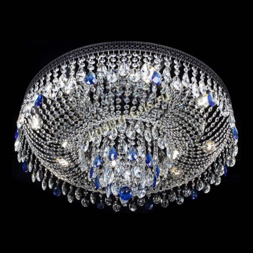 Люстра Венеция Кольцо Черная №8 синяя в Подольске Гусь Хрустальный