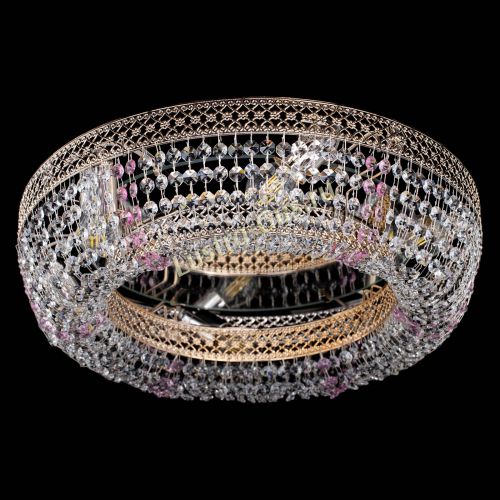 Люстра Венеция Кольцо розовая в Подольске Гусь Хрустальный