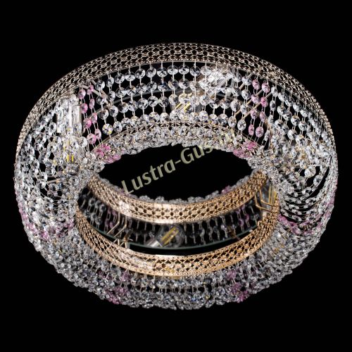 Люстра Венеция Кольцо розовая в Подольске Гусь Хрустальный