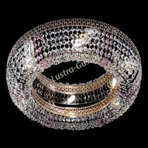 Люстра Венеция Кольцо розовая в Подольске Гусь Хрустальный