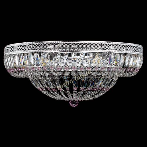 Люстра Венеция Купол пластинка 600 Розовая в Подольске Гусь Хрустальный