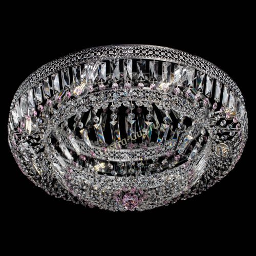 Люстра Венеция Купол пластинка 600 Розовая в Подольске Гусь Хрустальный