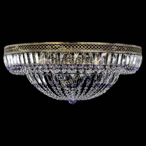 Люстра Венеция Купол пластинка под бронзу Фиолетовая в Подольске Гусь Хрустальный