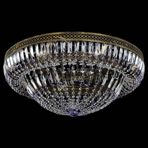 Люстра Венеция Купол пластинка под бронзу Фиолетовая в Подольске Гусь Хрустальный