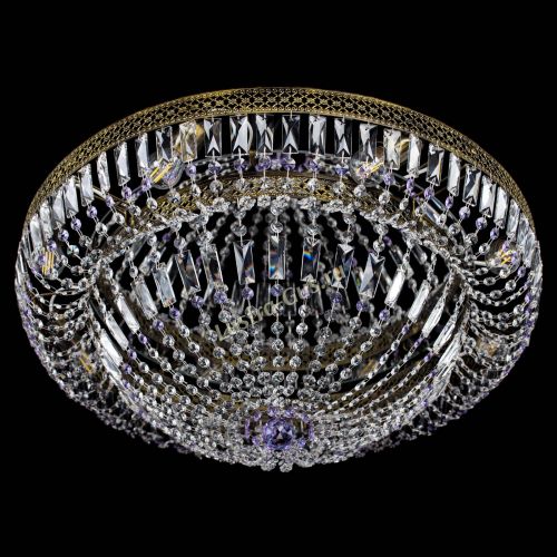 Люстра Венеция Купол пластинка под бронзу Фиолетовая в Подольске Гусь Хрустальный